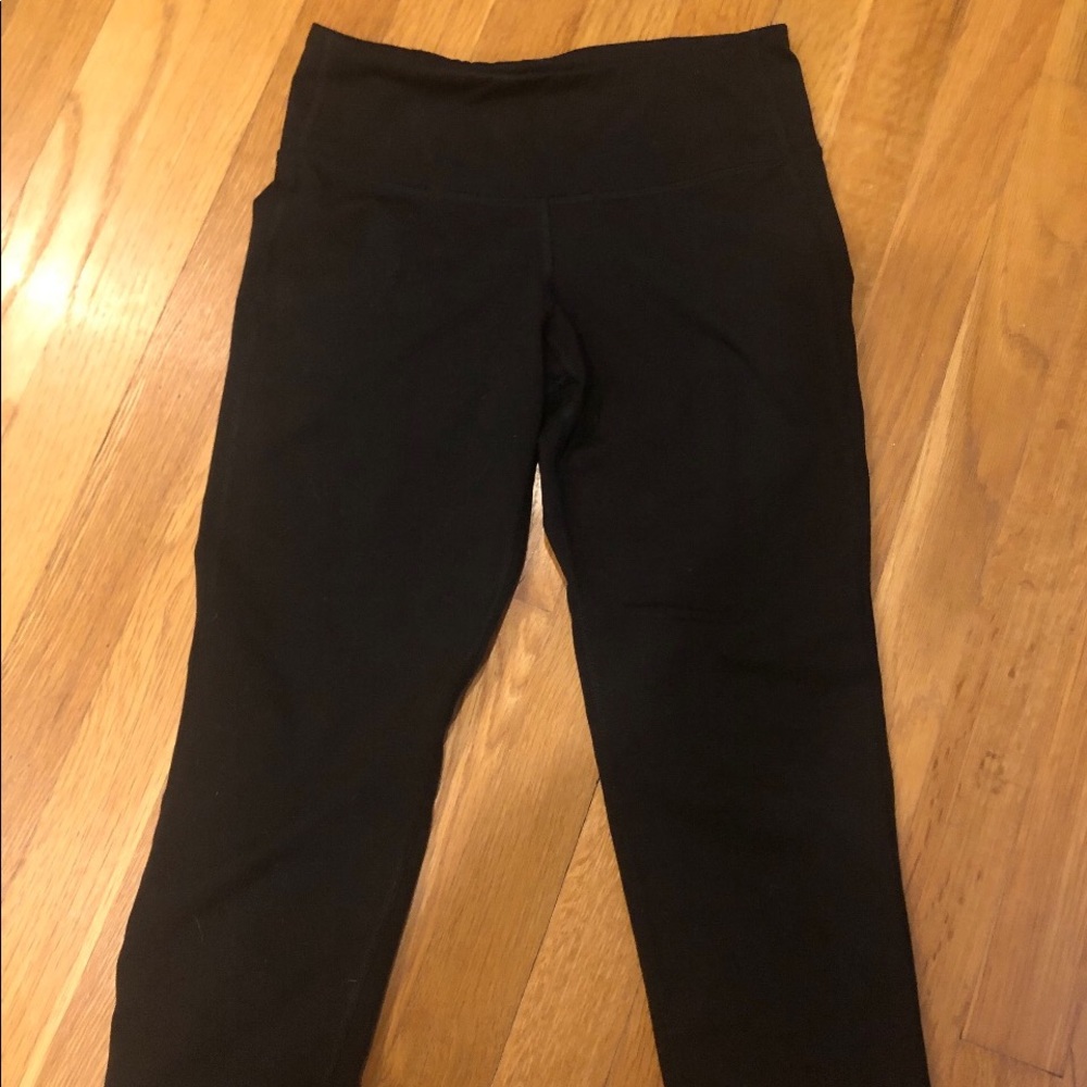 Full length black athletic leggings